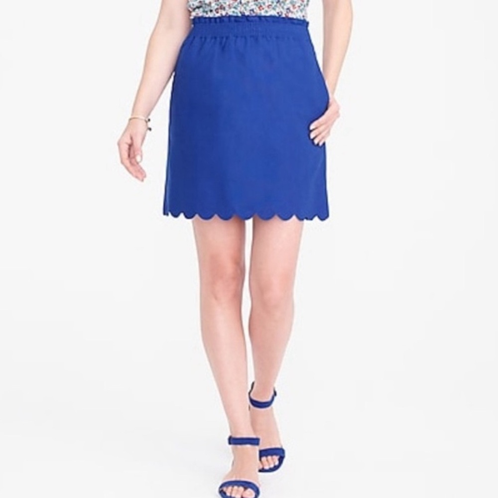 J. Crew royal blue scalloped skirt